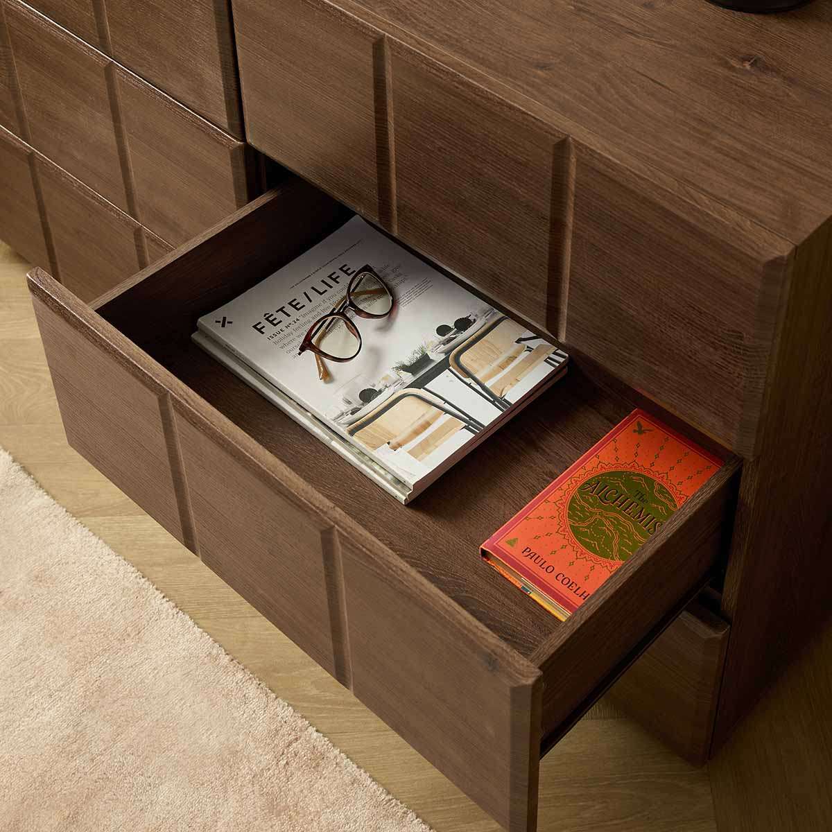 Sonny Checkerboard Six Drawer - Walnut
