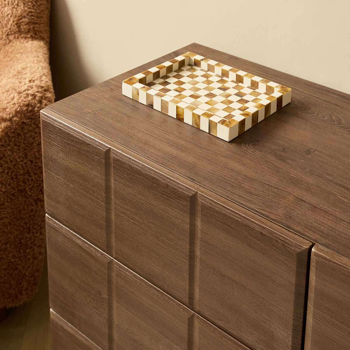 Sonny Checkerboard Six Drawer - Walnut
