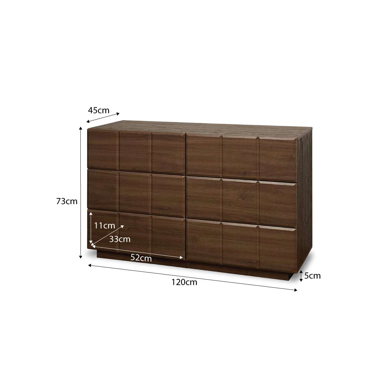 Sonny Checkerboard Six Drawer - Walnut