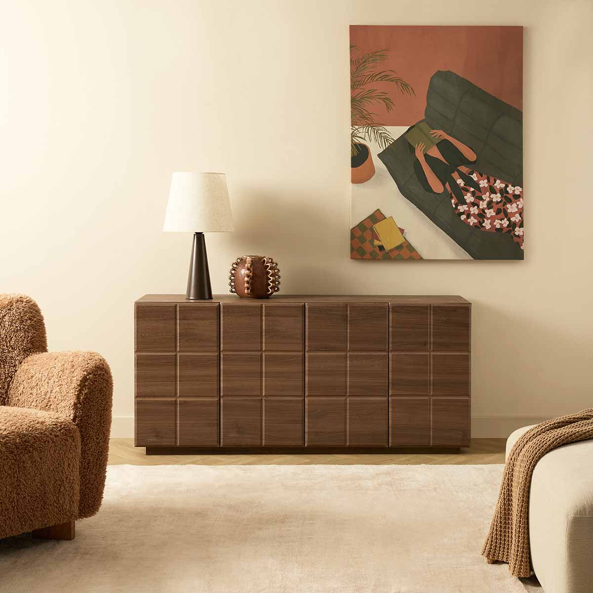 Sonny Checkerboard Buffet - Walnut