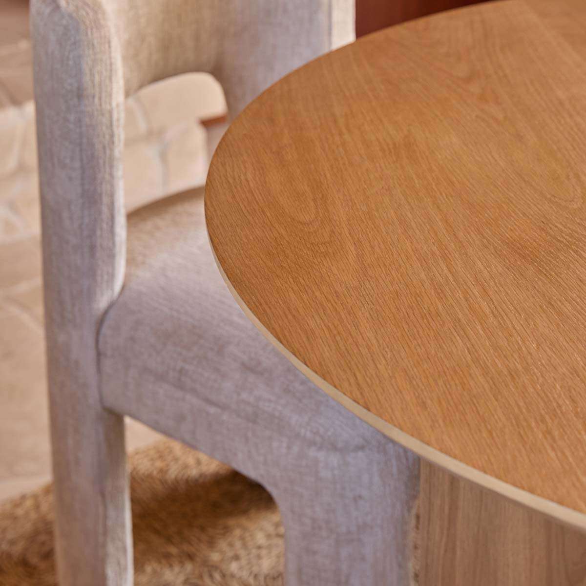 Mila Oak Round Four Seater Dining Table - Natural