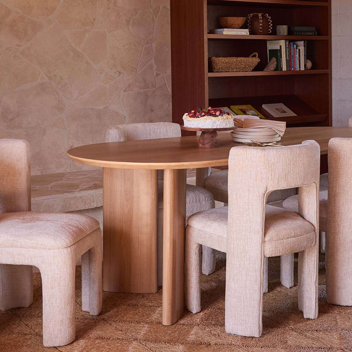 Mila Oak Oval Six Seater Dining Table - Natural