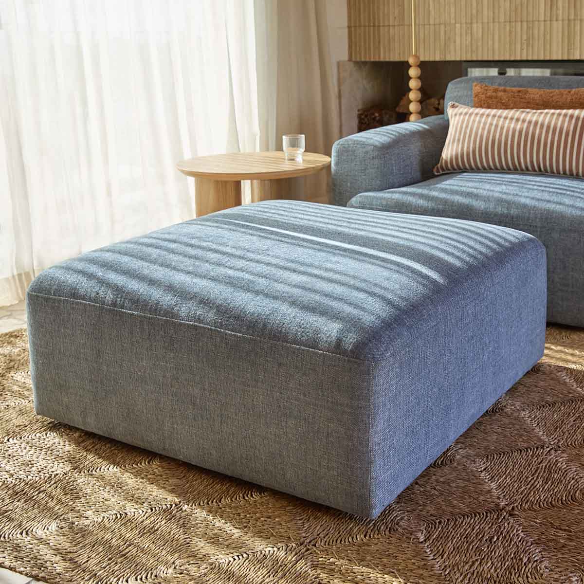 Dylan Large Ottoman - Blue