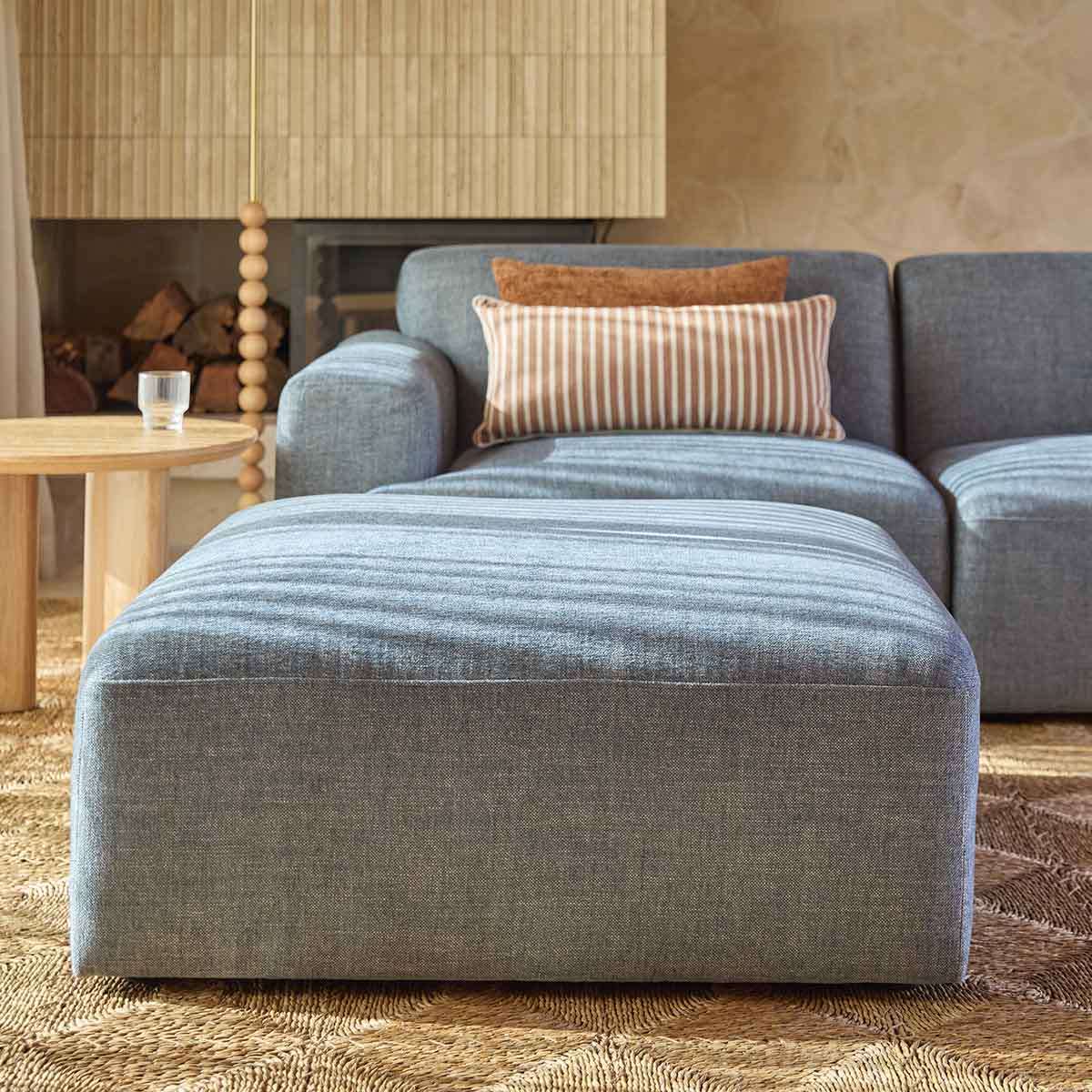 Dylan Large Ottoman - Blue