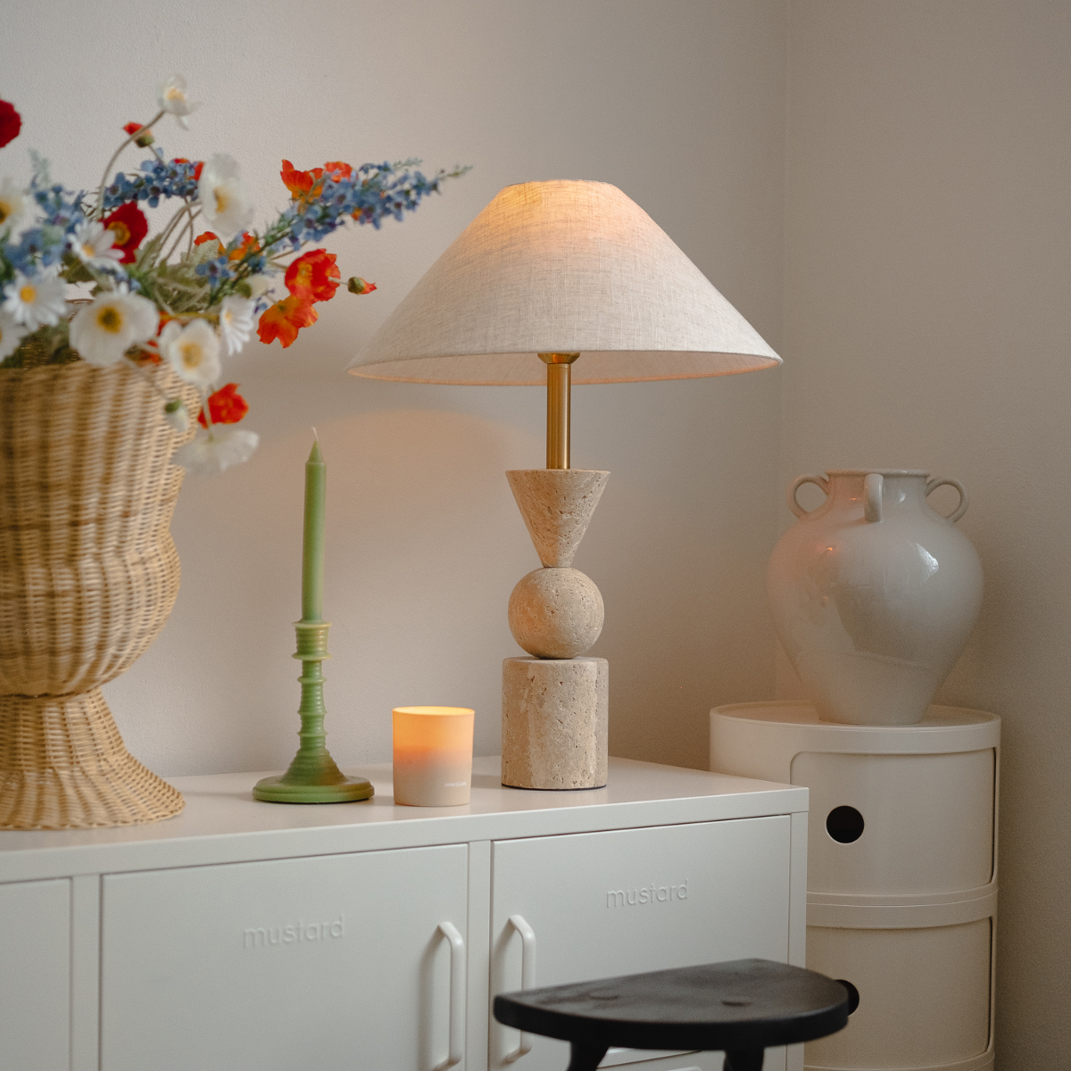 Travertine Table Lamp