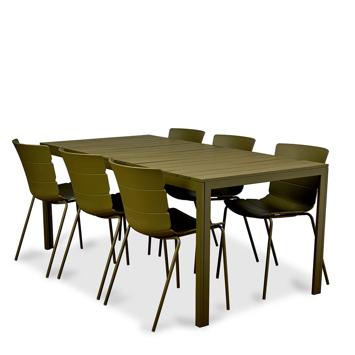 Ravello Outdoor Seven Piece Dining Set Olive