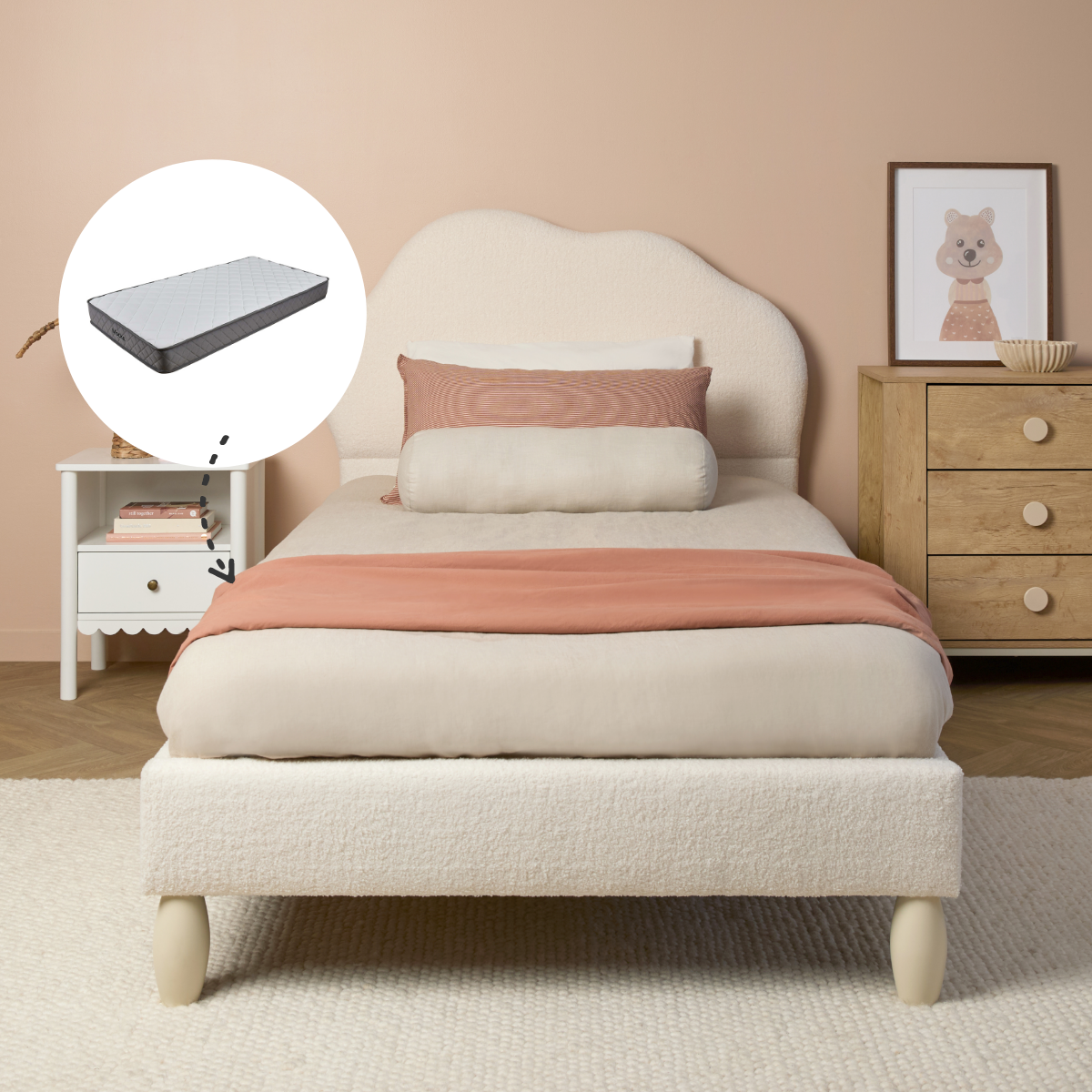 Cosy Cloud King Single Bed + Mattress Bundle