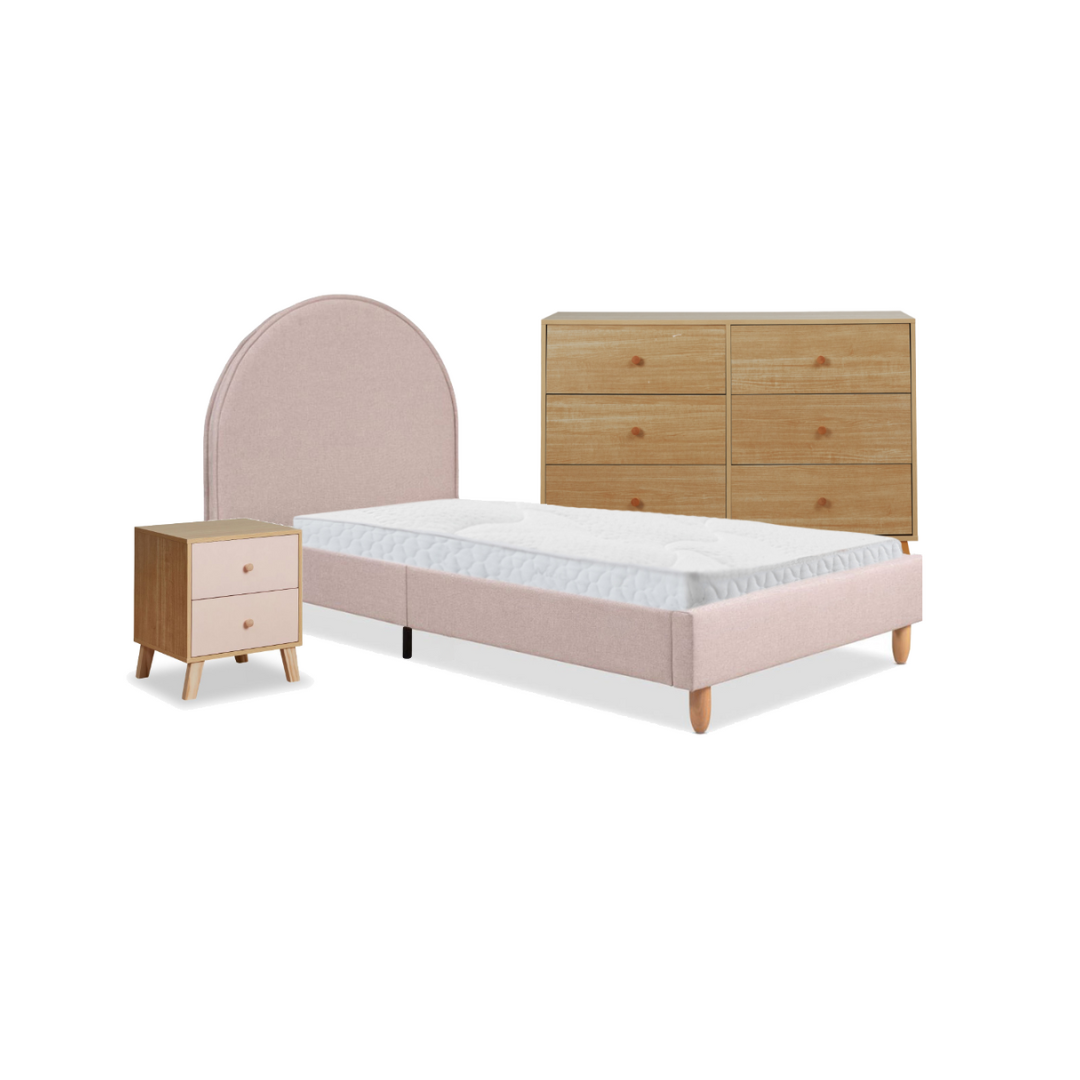 Imogen Pink Single Four Piece Bedroom Set