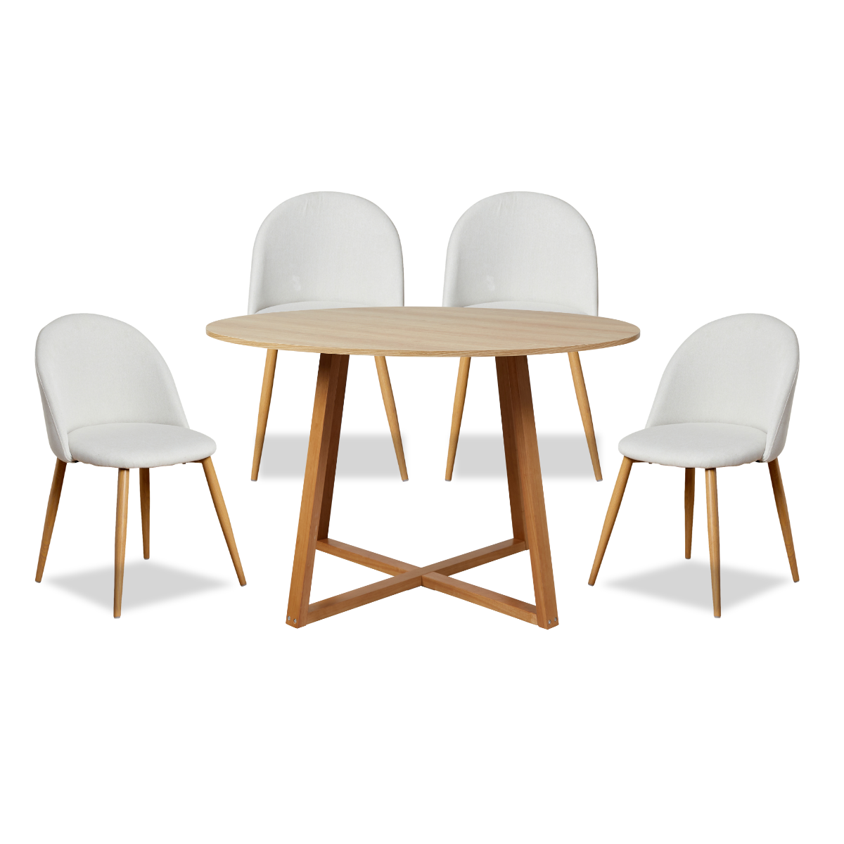 Kyoto Natural and Londyn Cream Five Piece Dining Set